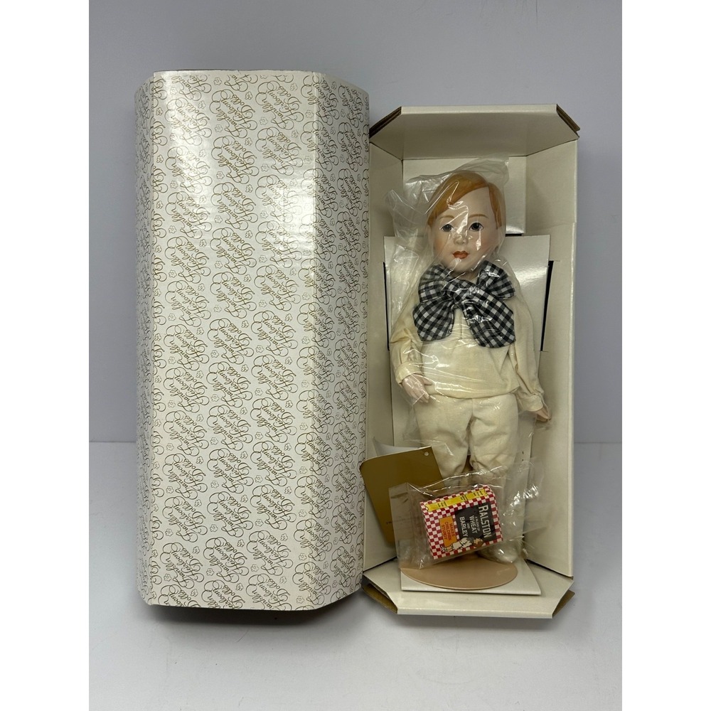 Vintage Franklin Mint Heirloom Country Store Ralston Purina Boy Porcelain Doll